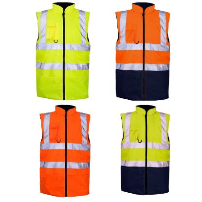 Picture of High Visibility Reflective Body Warmer Jacket Coat, Sleeveless
