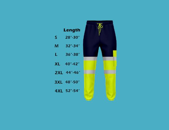 Picture of High Visibility Reflective Mens Joggers, Trackies, Track Pants, Tracksuit bottoms