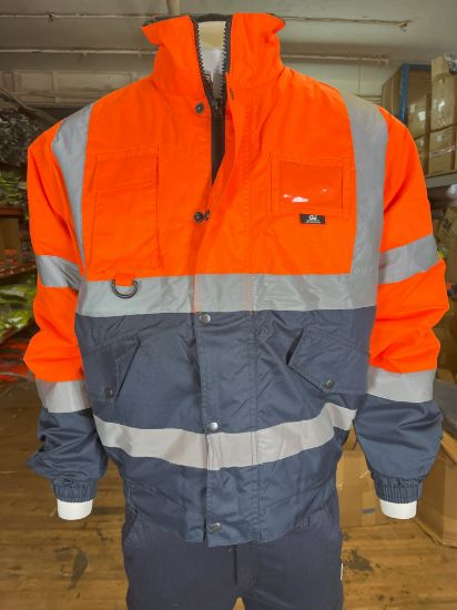 Picture of High Visibility Reflective  Bomber Jacket Coat, Water Resistant, Weatherproof Coverage, Menswear