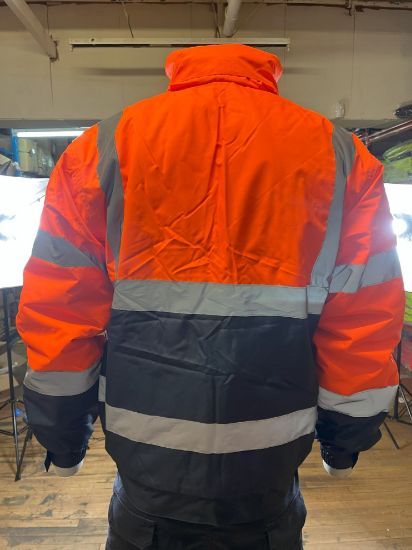 Picture of High Visibility Reflective  Bomber Jacket Coat, Water Resistant, Weatherproof Coverage, Menswear