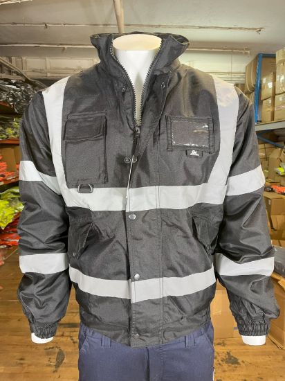 Picture of High Visibility Reflective  Bomber Jacket Coat, Water Resistant, Weatherproof Coverage, Menswear
