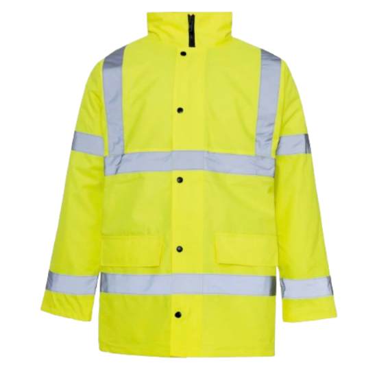 Picture of High Visibility Reflective Parka Jacket Coat, Water Resistant, Weatherproof Coverage, Menswear