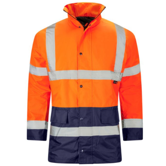 Picture of High Visibility Reflective Parka Jacket Coat, Water Resistant, Weatherproof Coverage, Menswear
