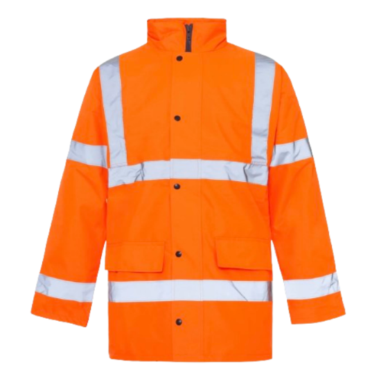 Picture of High Visibility Reflective Parka Jacket Coat, Water Resistant, Weatherproof Coverage, Menswear