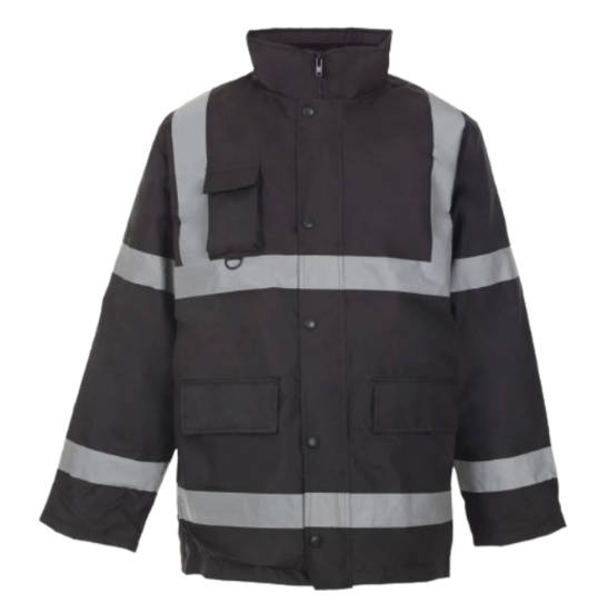 Picture of High Visibility Reflective Parka Jacket Coat, Water Resistant, Weatherproof Coverage, Menswear