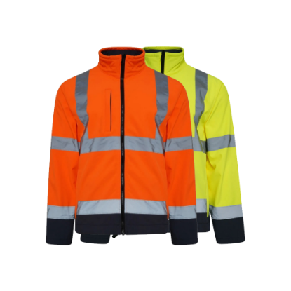 Picture of High Visibility Reflective Soft shell Jacket, Men's Wear, Water Resistant, Weatherproof Coverage