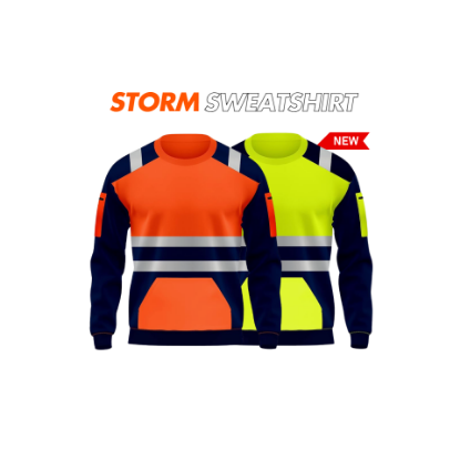 Picture of High Visibility Reflective Sweatshirt Menswear Round Neck SportsWear Fleece Jumper