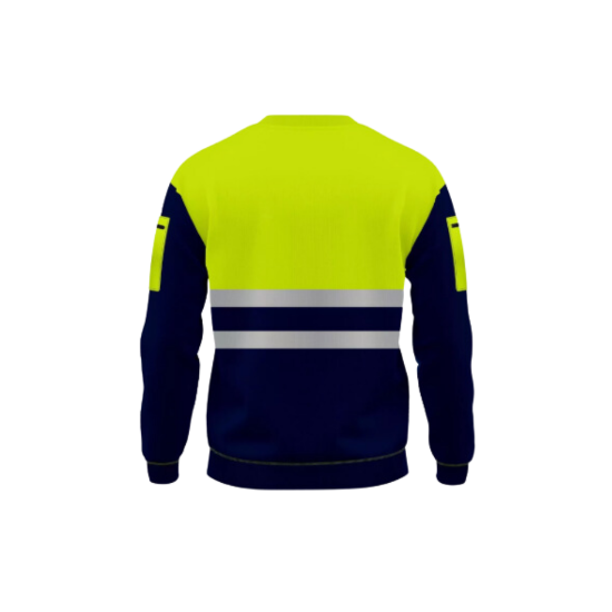 Picture of High Visibility Reflective Sweatshirt Menswear Round Neck SportsWear Fleece Jumper