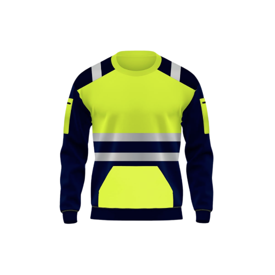 Picture of High Visibility Reflective Sweatshirt Menswear Round Neck SportsWear Fleece Jumper