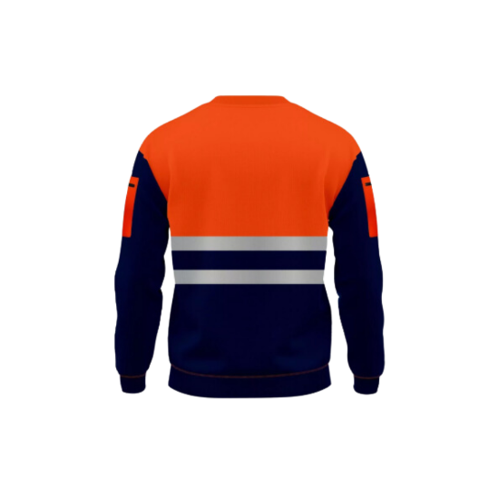 Picture of High Visibility Reflective Sweatshirt Menswear Round Neck SportsWear Fleece Jumper