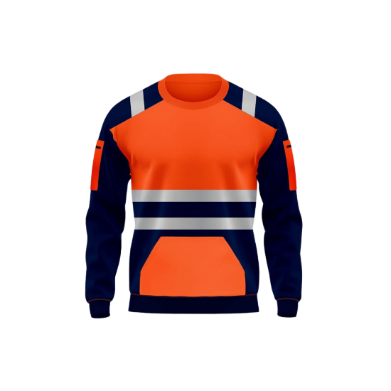 Picture of High Visibility Reflective Sweatshirt Menswear Round Neck SportsWear Fleece Jumper