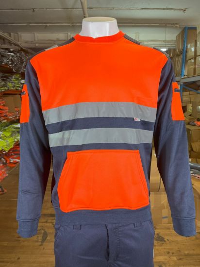 Picture of High Visibility Reflective Sweatshirt Menswear Round Neck SportsWear Fleece Jumper