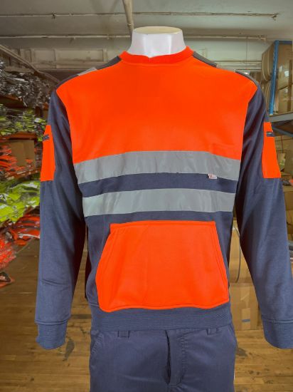 Picture of High Visibility Reflective Sweatshirt Menswear Round Neck SportsWear Fleece Jumper
