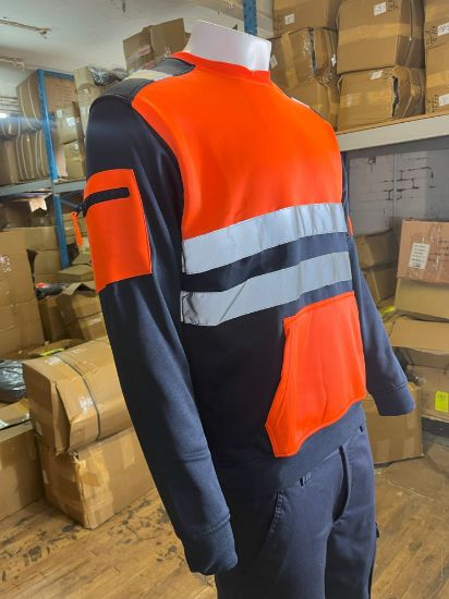 Picture of High Visibility Reflective Sweatshirt Menswear Round Neck SportsWear Fleece Jumper