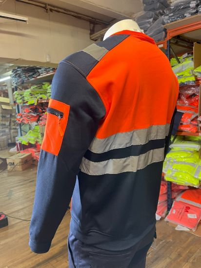 Picture of High Visibility Reflective Sweatshirt Menswear Round Neck SportsWear Fleece Jumper