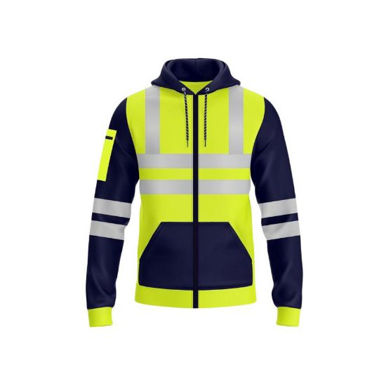 Picture of High Visibility Reflective Zip Hoodie Menswear Fleece Storm Range Multi-functional