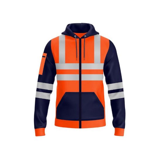 Picture of High Visibility Reflective Zip Hoodie Menswear Fleece Storm Range Multi-functional
