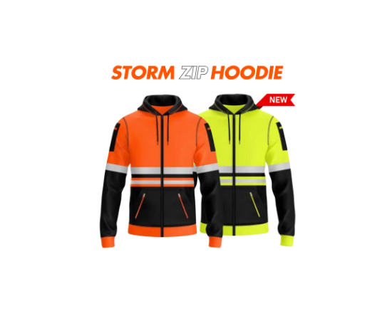 Picture of High Visibility Reflective Zip Hoodie Menswear Fleece Storm Range Multi-functional