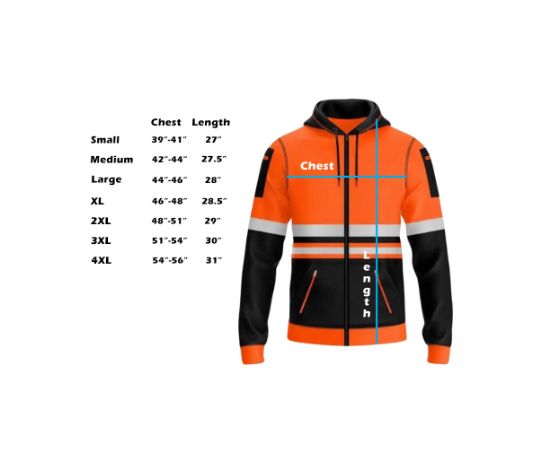 Picture of High Visibility Reflective Zip Hoodie Menswear Fleece Storm Range Multi-functional