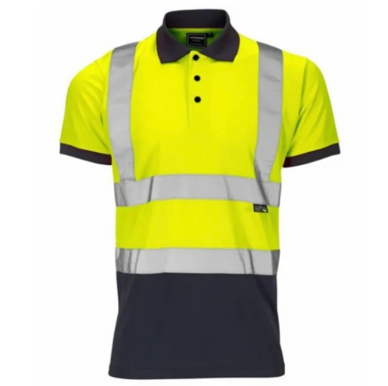 Picture of High Visibility Reflective Polo Shirt - Short Sleeve - Men's Wear - Top - Casual - Striped