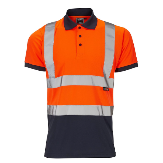 Picture of High Visibility Reflective Polo Shirt - Short Sleeve - Men's Wear - Top - Casual - Striped