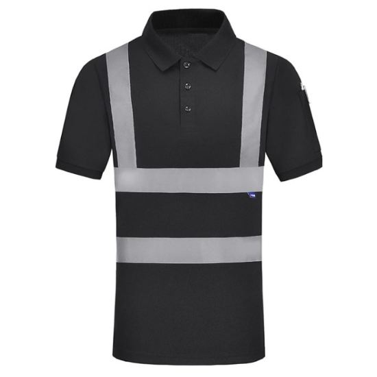 Picture of High Visibility Reflective Polo Shirt - Short Sleeve - Men's Wear - Top - Casual - Striped