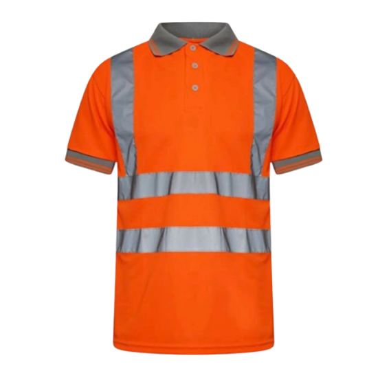 Picture of High Visibility Reflective Polo Shirt - Short Sleeve - Men's Wear - Top - Casual - Striped