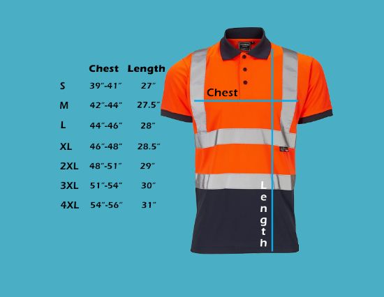 Picture of High Visibility Reflective Polo Shirt - Short Sleeve - Men's Wear - Top - Casual - Striped